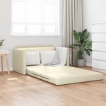 vidaXL Canapé-lit de sol 2-en-1 Crème 124x71x78 cm en cuir synthétique