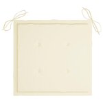 vidaXL Chaises de jardin avec coussins crème lot de 2 Bois teck massif