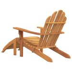 vidaXL Chaises de jardin Adirondack et repose-pieds 2 Pièces teck solide