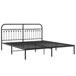 vidaXL Cadre de lit métal avec tête de lit noir 183x203 cm