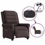 vidaXL Fauteuil de massage inclinable électrique Marron foncé Tissu