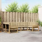 vidaXL Ensemble de canapés d'extérieur 6 Pièces Blanc et Beige