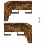 vidaXL Tête de lit de rangement Chêne fumé 120 cm Bois d'ingénierie