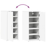 vidaXL Armoire à chaussures Blanc 32x35x70 cm Bois d’ingénierie