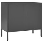 vidaXL Buffet Anthracite 75x35x70 cm Acier et verre trempé