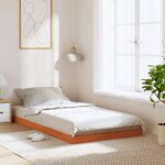vidaXL Cadre de lit cire marron 100x200 cm bois de pin massif
