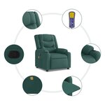 vidaXL Fauteuil de massage inclinable Vert foncé Tissu
