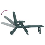 vidaXL Chaise longue pliable avec roues vert PP