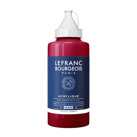 Peinture acrylique en bidon rouge carmin 750ml - lefranc & bourgeois