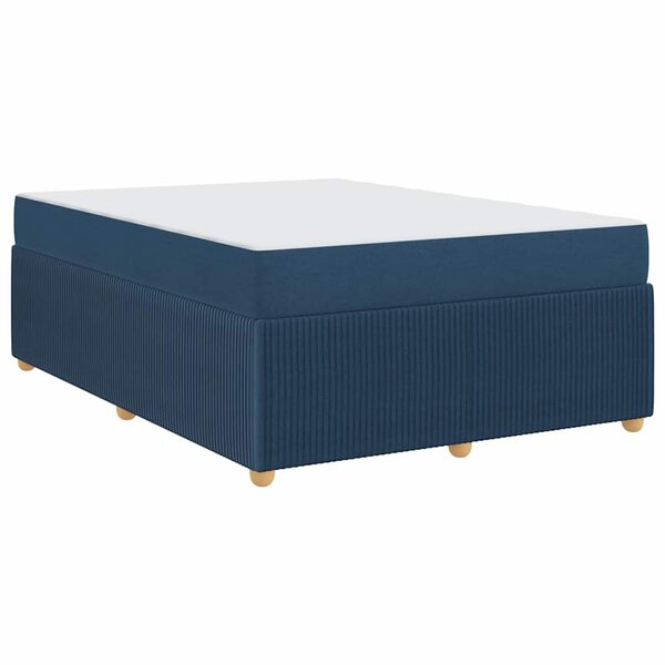vidaXL Cadre de lit avec matelas avec matelas Bleu 160 x 200 cm tissu