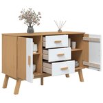 vidaXL Buffet OLDEN blanc et marron 114x43x73 5 cm bois massif de pin