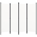 vidaXL Cloison de séparation 4 panneaux Blanc 200x180 cm