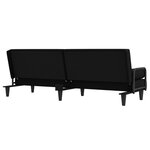 vidaXL Canapé-lit avec accoudoirs noir tissu