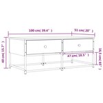 vidaXL Table basse chêne fumé 100x51x40 cm bois d'ingénierie