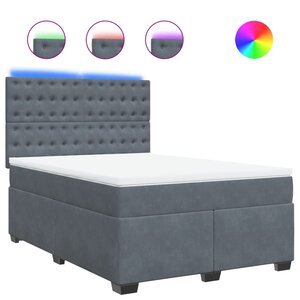 vidaXL Sommier à lattes de lit et matelas Gris foncé 140x200cm Velours