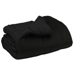 vidaXL Duvet d'hiver Matelassé Noir 140 x 220 cm Microfibre
