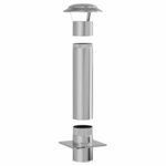 vidaXL Extension de Conduit Argent 25 x 25 x 82 cm Acier inoxydable