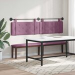 vidaXL Tête de lit suspendue Avec lumière LED Pourpre Velours