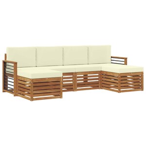 vidaXL Ensembles de canapés avec coussin 6 Pièces Naturel et Crème
