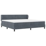 Lit à ressort vidaXL avec matelas gris foncé 200x200 cm en velours