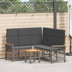 vidaXL Ensemble de canapés inclinables de jardin Gris et Gris foncé