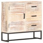 vidaXL Buffet Blanc 73x30x75 cm Bois d'acacia massif