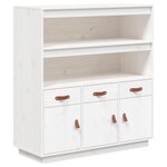 vidaXL Buffet haut Blanc 100x40x108 5 cm Bois massif de pin