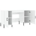 vidaXL Bureau Blanc brillant 140x50x75 cm Bois d'ingénierie