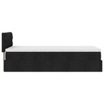 vidaXL Lit ottoman avec matelas noir 90x200 cm tissu