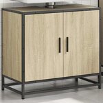 vidaXL Meuble de salle de bain avec lavabo Chêne Sonoma 65 x 33 x 60 cm Bois d'ingénierie
