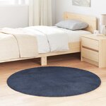 vidaXL Tapis shaggy à poils longs NAVARRA bleu marine 120x120 cm