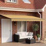 vidaXL Cadre de store manuel avec LEDs Jaune Gris Anthracite 5 x 3 m
