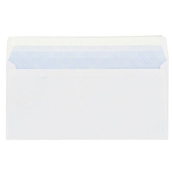 Enveloppe budget blanche - 110 x 220 mm - sans fenêtre - boîte de 500 - la couronne