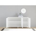 Buffet Citizen blanc laqué 3 portes - 156 x 40 x Hauteur 84 cm