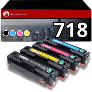 123CONSOMMABLES - Pack 4 toners compatibles Canon 718 pour Canon MF724 MF728 MF729 MF8330 MF8340 MF8350 MF8360 MF8380 MF8540 MF8550 MF8580