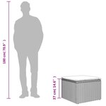 vidaXL Tabouret de jardin avec coussin brun 55x55x37 cm résine tressée