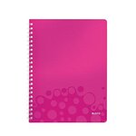 Cahier WOW 160 p A4 ligné Rose métallisé LEITZ
