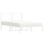 vidaXL Cadre de lit métal sans matelas et tête de lit blanc 120x200 cm