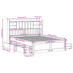vidaXL Lit bibliothèque sans matelas 140x190 cm bois de pin massif