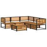 vidaXL Salon de jardin avec coussins 6 Pièces bois d'acacia solide