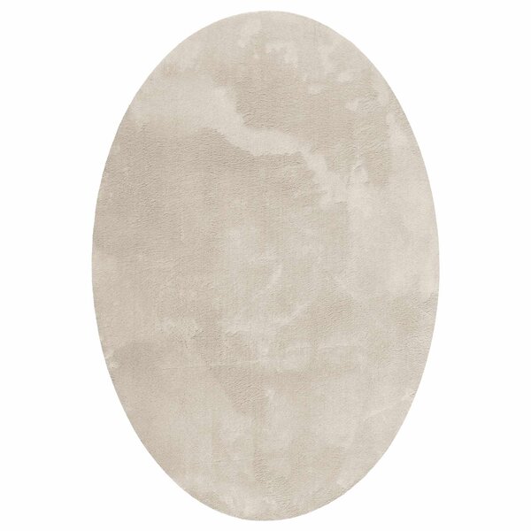 vidaXL Tapis de surface ovale HUARTE Beige 140 x 200 cm 100  Polyester
