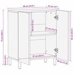 vidaXL Buffet Finition Acacia Brun 60 x 33 x 75 cm