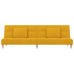 Vidaxl canapé-lit à 2 places avec deux oreillers jaune tissu