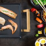 Bestron gril de table plancha asia lounge abp604bb bambou xxl 90x23 cm
