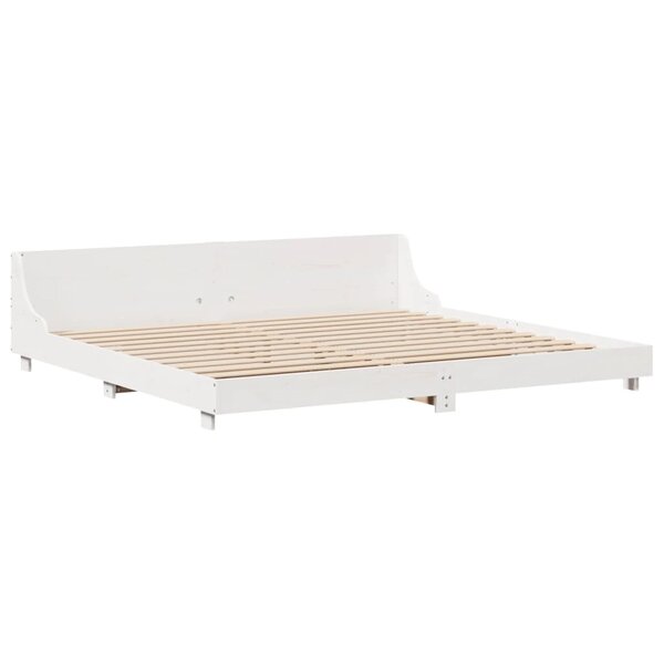 vidaXL Cadre de lit sans matelas blanc 200x200 cm bois massif de pin