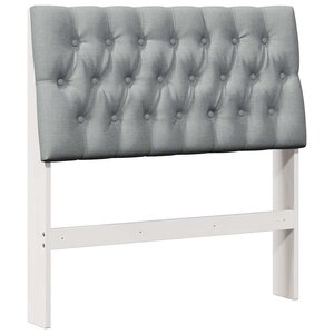 vidaXL Tête de lit capitonnée Gris clair 90 cm Pin massif