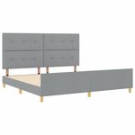 vidaXL Cadre de lit avec tête de lit Gris clair 200 x 200 cm tissu