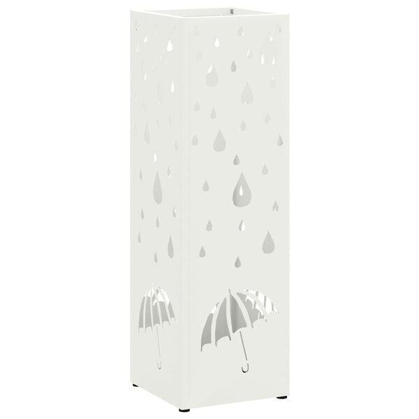 vidaXL Porte-parapluie Blanc 15 5 x 15 5 x 49 cm Métal