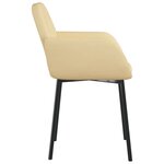 vidaXL Chaises à manger lot de 2 Crème Velours