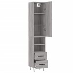 vidaXL Buffet haut Sonoma gris 34 5x34x180 cm Bois d'ingénierie